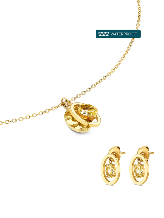 Set Collar y Aros Birthstone Octubre