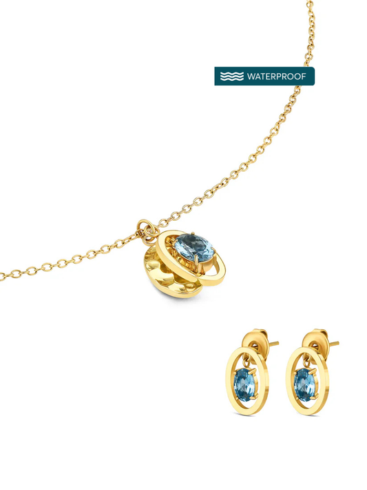Set Collar y Aros Birthstone Septiembre