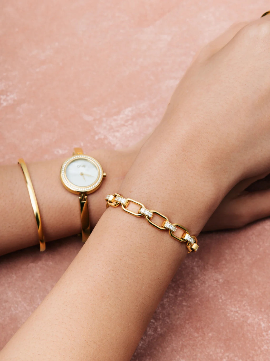 Pulsera Chess Crystal Gold